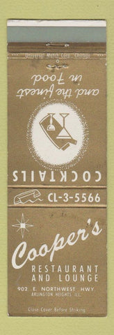 Matchbook Cover - Cooper's Restaurant Lounge Arlington Heights IL WEAR