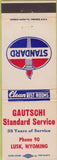 Matchbook Cover - Gautschi Standard Gas Station Lusk WY