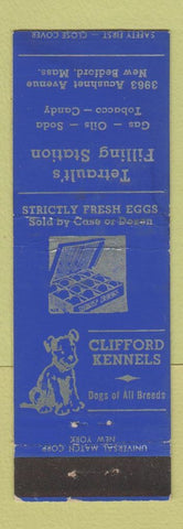 Matchbook Cover - Tetrault's oil gas New Bedford PA Clifford Dog Kennels