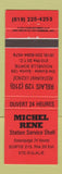 Matchbook Cover - Michel Rene Shell oil gas Ste Eulalie QC RED