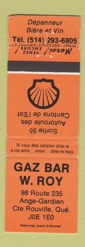 Matchbook Cover - Shell oil gas Rouville QC