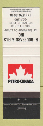 Matchbook Cover - Petro Canada oil gas Bouffard Neuville QC #1