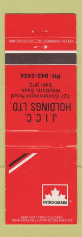 Matchbook Cover - Petro Canada oil gas JICC Holdings Weyburn SK