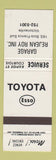 Matchbook Cover - Esso oil gas Garage Rejean Roy Toyota Victoriaville QC
