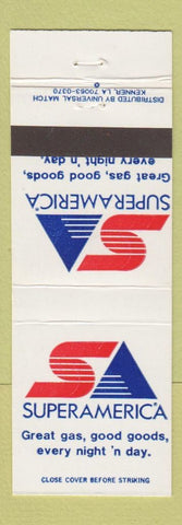 Matchbook Cover - Super America oil gas MN