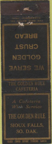 Matchbook Cover - The Golden Rule Cafeteria Sioux Falls SD
