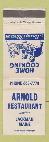 Matchbook Cover - Arnold Restaurant Jackman ME
