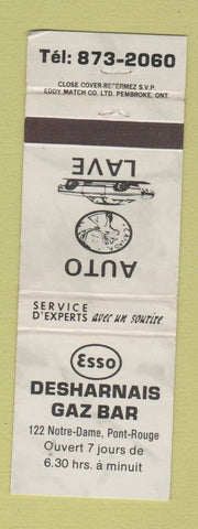 Matchbook Cover - Esso oil gas Desharnais Pont Rouge QC GRAY WEAR