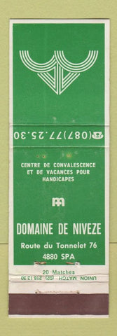 Matchbook Cover - Domaine de Niveze for Handicapped Belgium WEAR