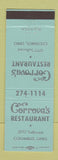 Matchbook Cover - Corrova's Restaurant Columbus OH