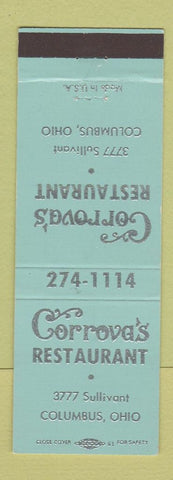 Matchbook Cover - Corrova's Restaurant Columbus OH