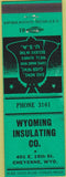 Matchbook Cover - Wyoming Insulating Co Cheyenne WY green