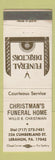 Matchbook Cover - Christman's Funeral Home Lebanon PA WEAR