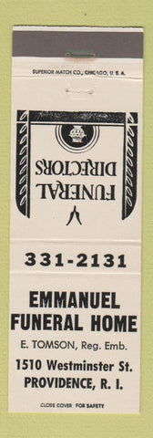 Matchbook Cover - Emmanuel Funeral Home Providence RI