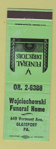 Matchbook Cover - Wojciechowski Funeral Home Glassport PA WEAR