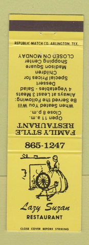 Matchbook Cover - Lazy Suzan Restaurant