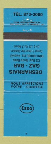 Matchbook Cover - Esso oil gas Desharnais Pont Rouge QC BLUE WEAR