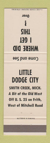 Matchbook Cover - Little Dodge City Smith Creek MI