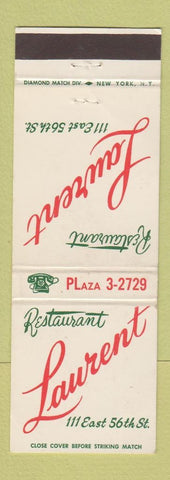 Matchbook Cover - Restaurant Laurent New York City
