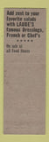 Matchbook Cover - Laube Restaurant French Dressing Buffalo Rochester NY