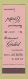 Matchbook Cover - Restaurant Cordial Luxembourg