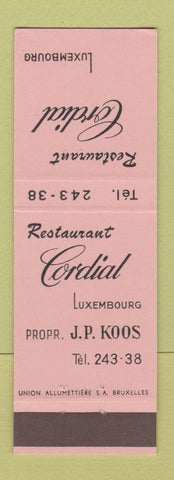 Matchbook Cover - Restaurant Cordial Luxembourg