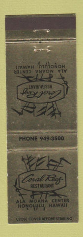 Matchbook Cover - Coral Reef Restaurant Honolulu Hawaii