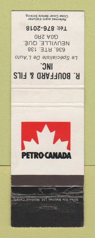 Matchbook Cover - Petro Canada oil gas R Bouffard Neuville QC