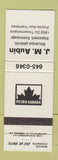 Matchbook Cover - Petro Canada oil gas JM Aubin Pointe Aux Trembles QC