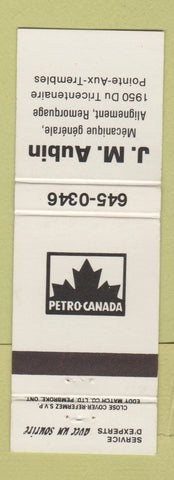 Matchbook Cover - Petro Canada oil gas JM Aubin Pointe Aux Trembles QC