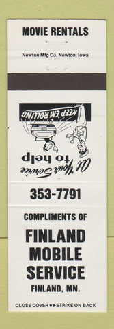 Matchbook Cover - Finland Mobil oil gas Finland MN Mobile