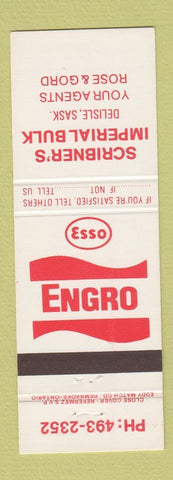 Matchbook Cover - Esso oil gas Engro Scribner's Delisle SK
