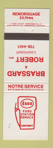 Matchbook Cover - Esso oil gas Brassard & Robert Louvicourt QC