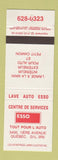 Matchbook Cover - Esso oil gas Tout Pour L'Auto Quebec QC