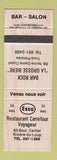 Matchbook Cover - Esso oil gas Restaurant Carrefour Riviere Du Loup QC WOODY
