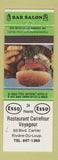 Matchbook Cover - Esso oil gas Restaurant Carrefour Riviere Du Loup QC HAMBURGER