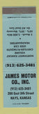 Matchbook Cover - James Motors Chrysler Plymouth Hays KS BLUE