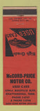 Matchbook Cover - McCord Price Motors Chattanooga TN used cars