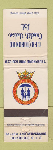 Matchbook Cover - CFB Toronto ON Military Canada Credit Union WEAR