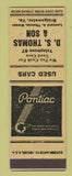 Matchbook Cover - DS Thomas Son Pontiac Bridgewater VA