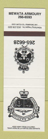 Matchbook Cover - Mewata Armoury Canada Military Calgary AB Garrison SAMPLE WEAR
