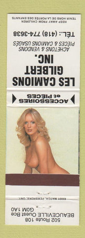 Matchbook Cover - Les Camions Gilbert Beauceville QC pinup