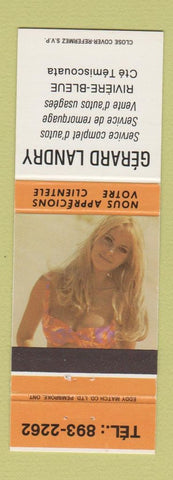 Matchbook Cover - Gerard Landry Riviere Bleue QC Temiscouata QC pinup
