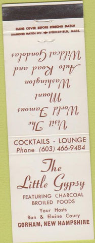 Matchbook Cover - Little Gypsy Restaurant Gorham NH cocktails