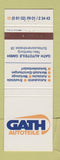 Matchbook Cover - Gath Autoteile Schleussnerstrasse Germany