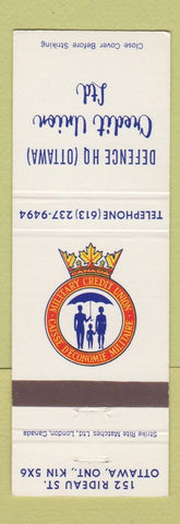 Matchbook Cover - Defence HQ Ottawa ON Military Credit Union