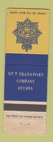 Matchbook Cover - 9th Transport Company Ottawa ON Canadian Military WEAR