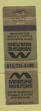 Matchbook Cover - Marske Real Estate Freeport IL