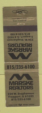 Matchbook Cover - Marske Real Estate Freeport IL