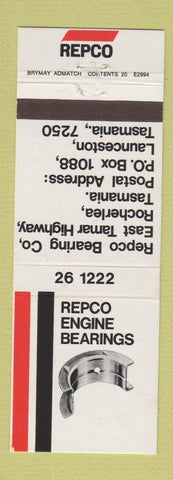 Matchbook Cover - Repco Engine Bearings Launceston Tasmania Australia
